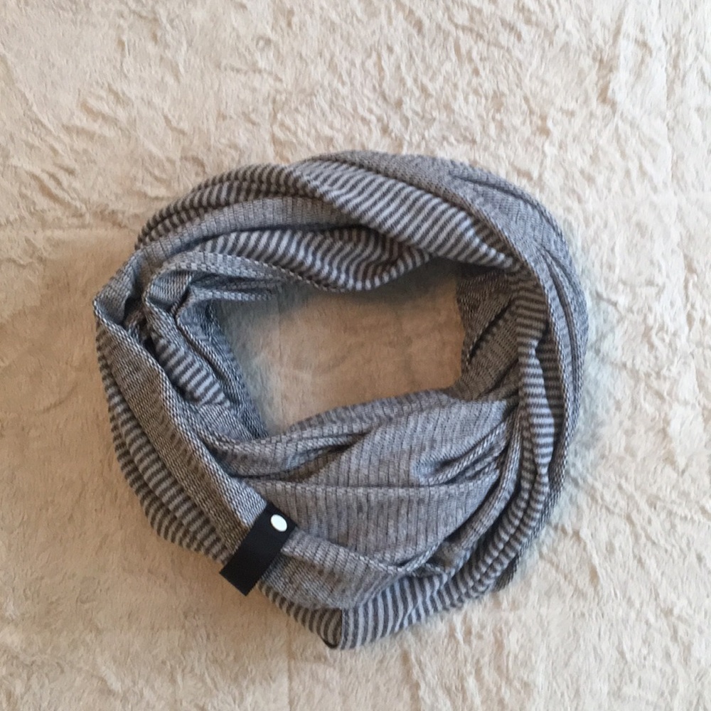 Grey Striped vinyasa scarf